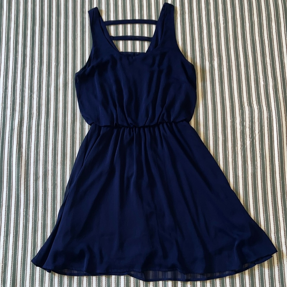 Xhilaration Navy sleeveless lined mini dress